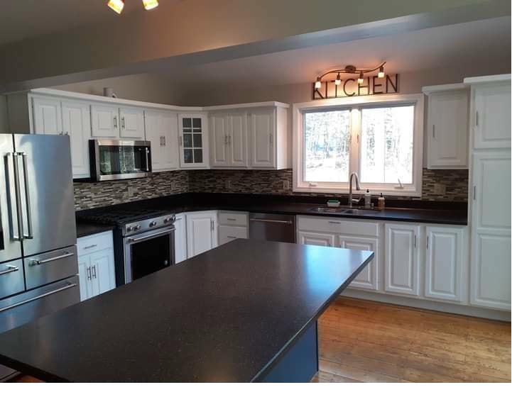 White painted cabinets after