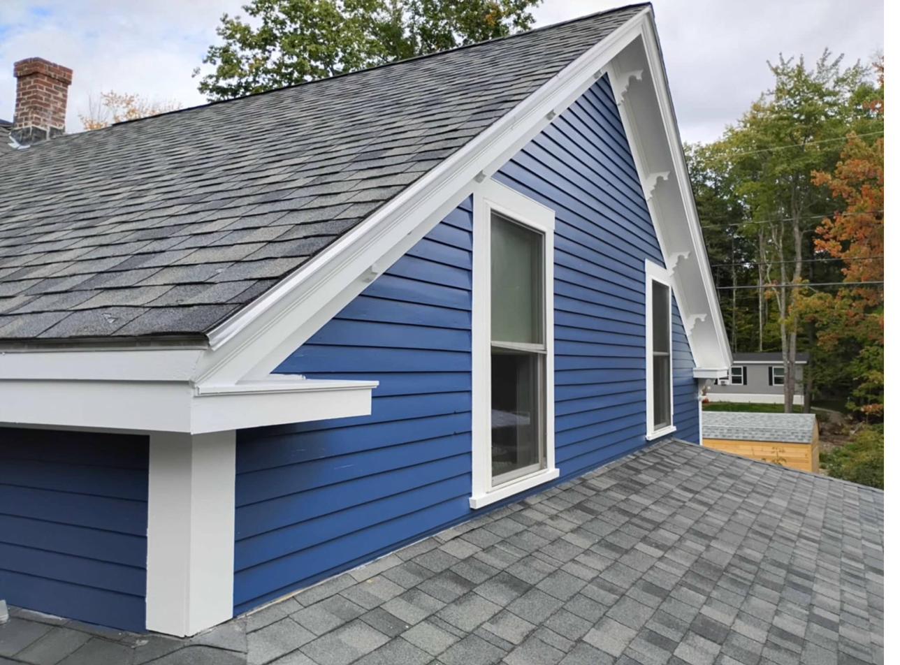 Blue exterior house painting
