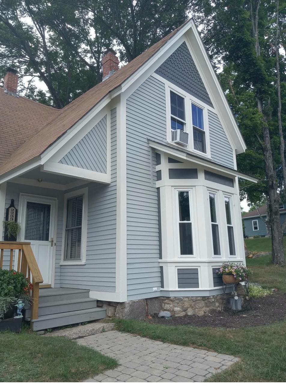 Red siding exterior painting