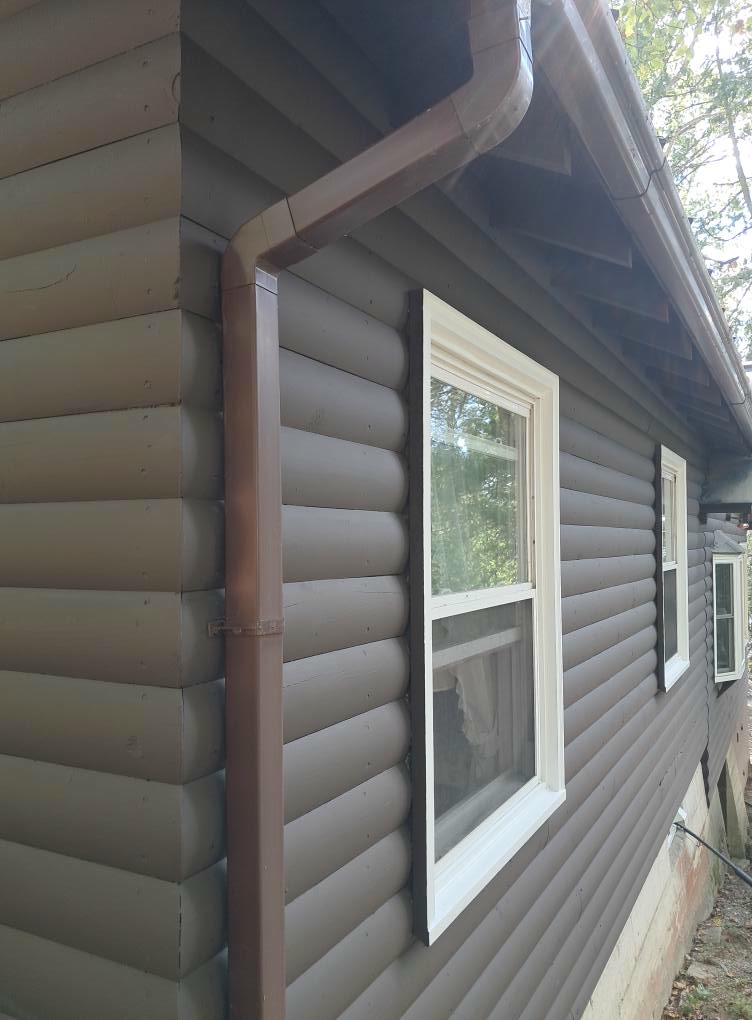 Cabin exterior painting detail